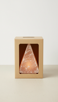 Large pyramid Himalayan salt lamp with gift packaging
